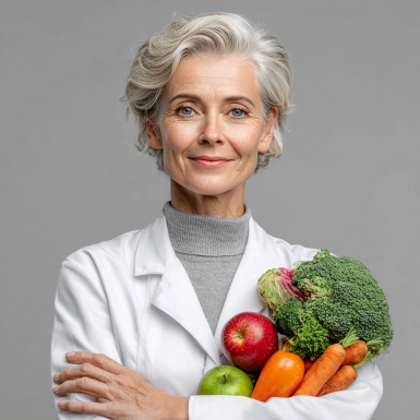 Спеціаліст з харчування консультує клієнта похилого віку